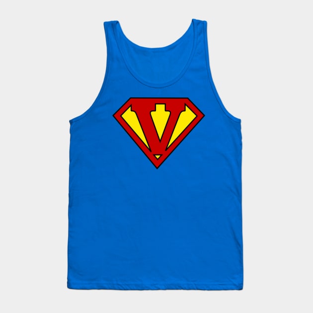 Superhero Symbol Letter V Tank Top by NextLevelDesignz